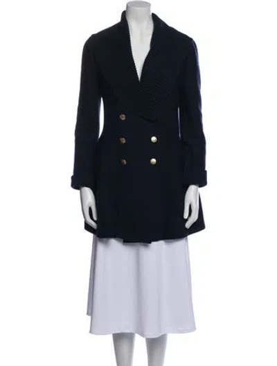 Pre-owned Alexander Mcqueen Wool Coat In Blue