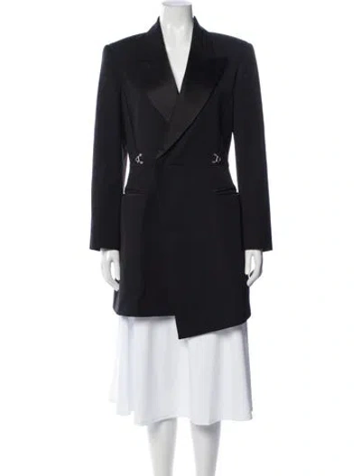 Pre-owned Alexander Mcqueen Wool Coat In Blue