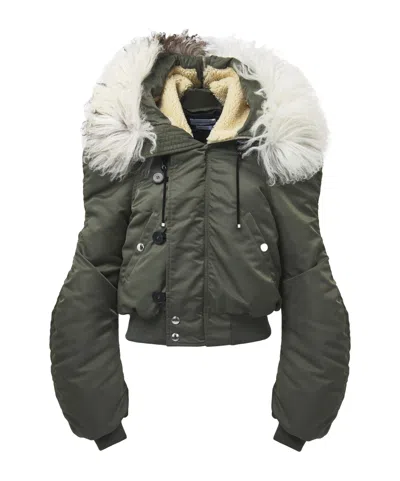 Alexander Mcqueen Wool-collar Pilot Jacket In Black