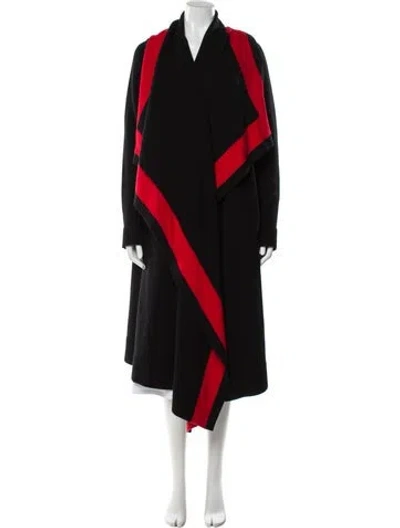 Pre-owned Alexander Mcqueen Wool Colorblock Pattern Coat In Black