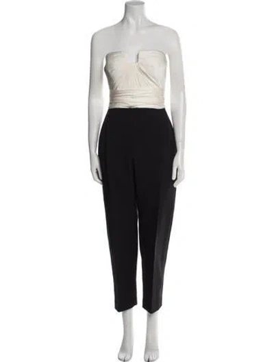 Pre-owned Alexander Mcqueen Wool Colorblock Pattern Jumpsuit In Black