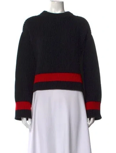 Pre-owned Alexander Mcqueen Wool Colorblock Pattern Sweater In Black/red
