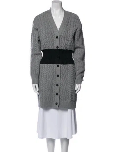 Pre-owned Alexander Mcqueen Wool Colorblock Pattern Sweater In Gray