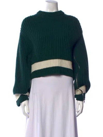 Pre-owned Alexander Mcqueen Wool Colorblock Pattern Sweater In Green