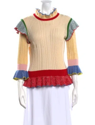 Pre-owned Alexander Mcqueen Wool Colorblock Pattern Sweater In Neutral