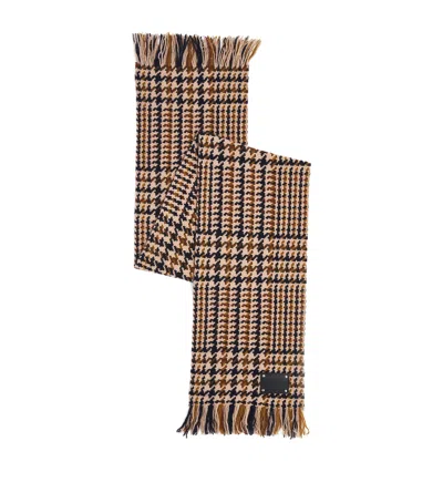 Alexander Mcqueen Wool Country Check Scarf In Nude