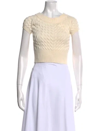 Pre-owned Alexander Mcqueen Wool Crew Neck Crop Top In Neutral