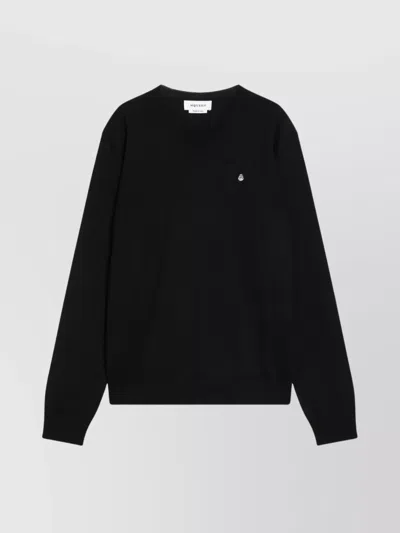 Alexander Mcqueen Wool Crew Neck Sweater In Black
