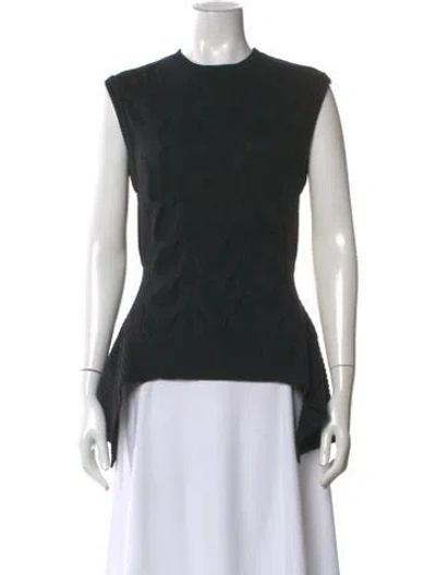 Pre-owned Alexander Mcqueen Wool Crew Neck Sweater In Black