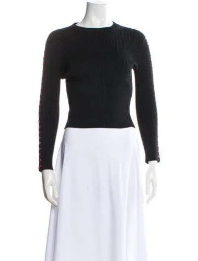 Pre-owned Alexander Mcqueen Wool Crew Neck Sweater In Black
