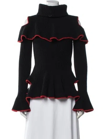 Pre-owned Alexander Mcqueen Wool Crew Neck Sweater In Black