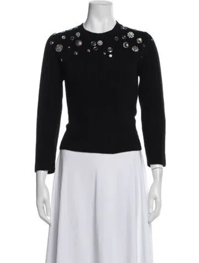 Pre-owned Alexander Mcqueen Wool Crew Neck Sweater In Black