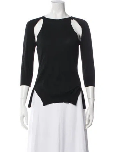 Pre-owned Alexander Mcqueen Wool Crew Neck Sweater In Black