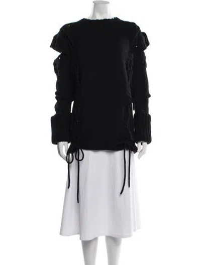 Pre-owned Alexander Mcqueen Wool Crew Neck Sweater In Black