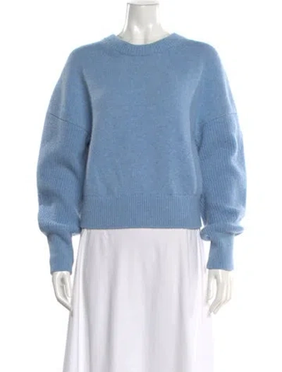 Pre-owned Alexander Mcqueen Wool Crew Neck Sweater In Blue