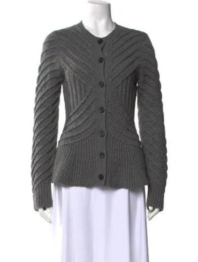 Pre-owned Alexander Mcqueen Wool Crew Neck Sweater In Gray