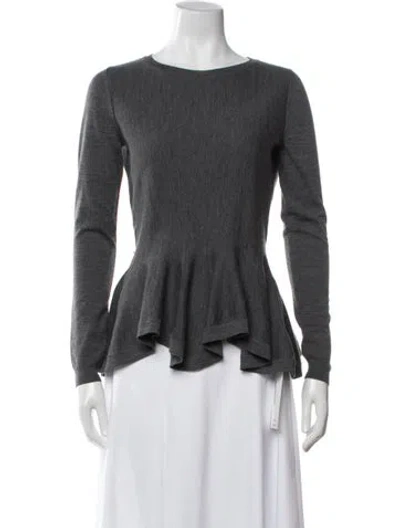 Pre-owned Alexander Mcqueen Wool Crew Neck Sweater In Gray
