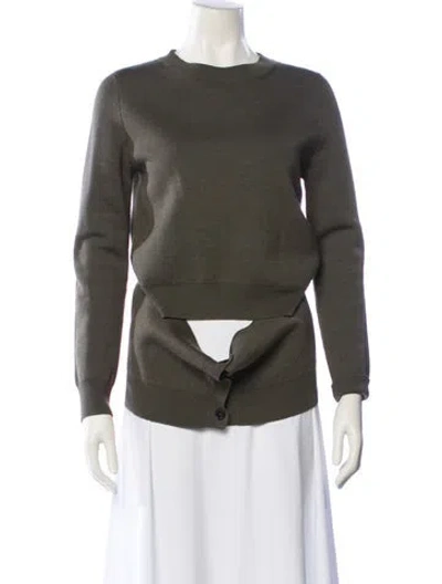 Pre-owned Alexander Mcqueen Wool Crew Neck Sweater In Green