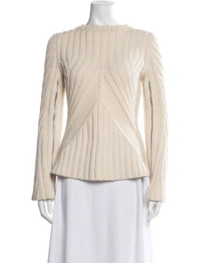 Pre-owned Alexander Mcqueen Wool Crew Neck Sweater In Neutrals