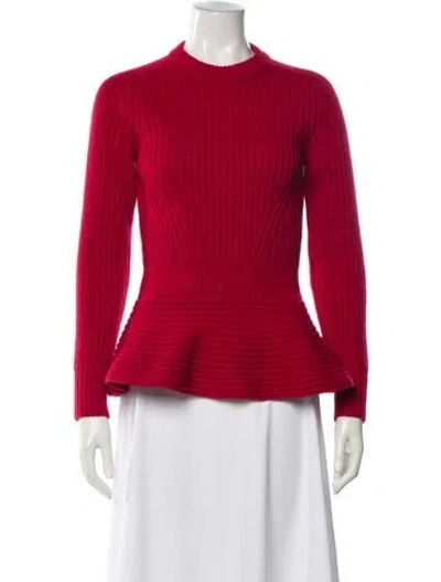 Pre-owned Alexander Mcqueen Wool Crew Neck Sweater In Red