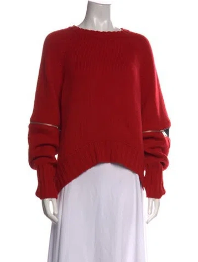 Pre-owned Alexander Mcqueen Wool Crew Neck Sweater In Red