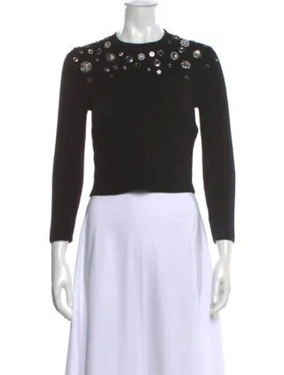 Pre-owned Alexander Mcqueen Wool Crew Neck Sweater W/ Tags In Black