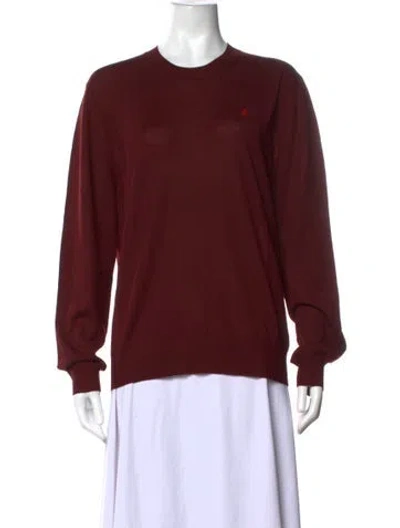 Pre-owned Alexander Mcqueen Wool Crew Neck Sweater W/ Tags In Burgundy