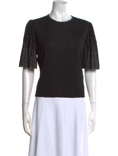 Pre-owned Alexander Mcqueen Wool Crew Neck Top In Black