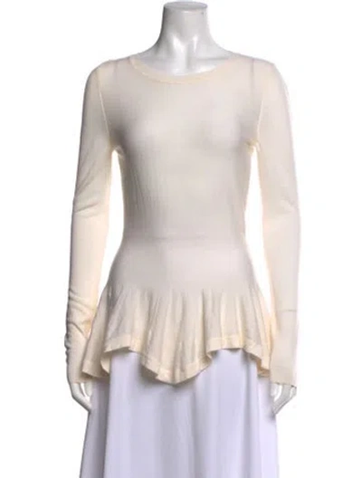 Pre-owned Alexander Mcqueen Wool Crew Neck Top In Neutrals