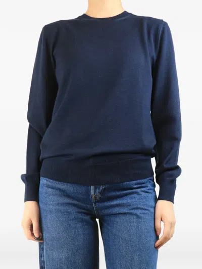 Pre-owned Alexander Mcqueen Wool Crew-neck Sweater In Blue