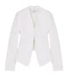 Alexander Mcqueen Wool Deconstructed Peplum Jacket In White
