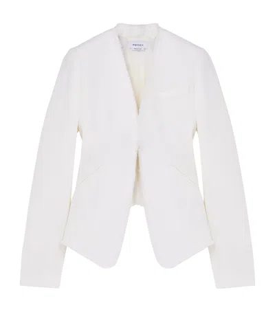 Alexander Mcqueen Wool Deconstructed Peplum Jacket In White