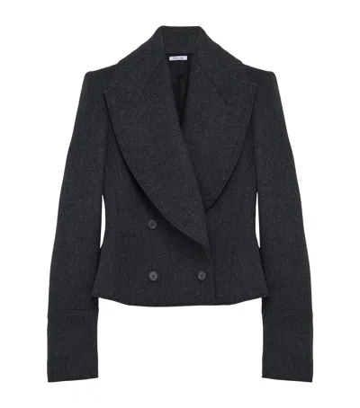 Alexander Mcqueen Wool Double-breasted Coat In Blue