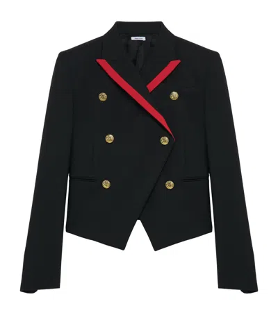Alexander Mcqueen Wool Double-breasted Jacket In Black