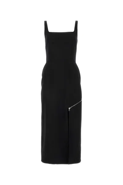 Alexander Mcqueen Wool Dress In Black