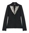 Alexander Mcqueen Smashed Screen Crystal-lapel Single-breasted Jacket In Black