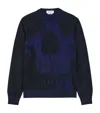 Alexander Mcqueen Mcqueen Skull Double Knit Wool Crewneck Sweater In Multi