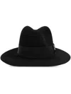 Alexander Mcqueen Arch Buckle Fedora Hat In Black