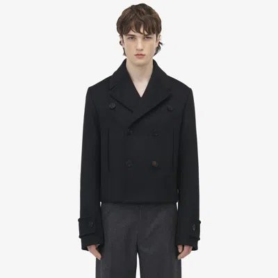 Alexander Mcqueen Wool Double-breasted Jacket In Black