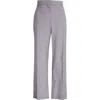 Alexander Mcqueen Mcqueen Wool Flare Pants In Grey Melange