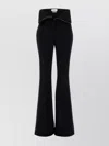 Alexander Mcqueen Wool Flared Leg Pant With Folded Waistband