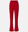 Alexander Mcqueen Wool Flared Pants In Red