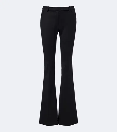 Alexander Mcqueen Wool Flared Pants In Black