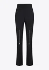 Alexander Mcqueen Wool Flared Pants In Black