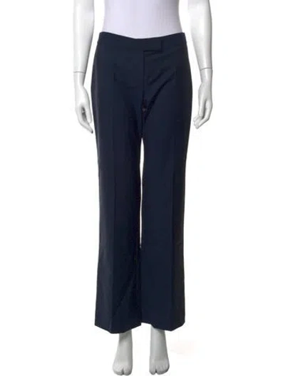 Pre-owned Alexander Mcqueen Wool Flared Pants In Blue