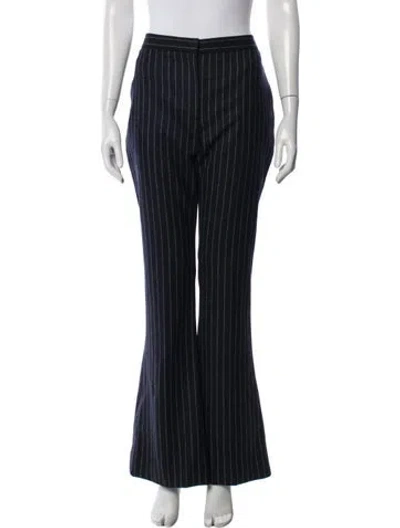 Pre-owned Alexander Mcqueen Wool Flared Pants In Blue