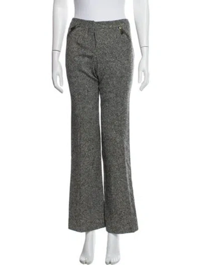 Pre-owned Alexander Mcqueen Wool Flared Pants In White