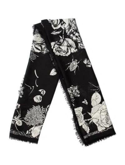 Pre-owned Alexander Mcqueen Wool Floral Print Scarf In Multi