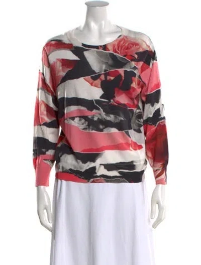 Pre-owned Alexander Mcqueen Wool Floral Print Sweater In Neutrals