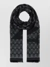 Alexander Mcqueen Wool Foulard With Embroidered Skull Pattern In Black